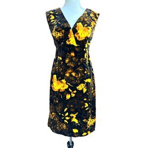 Vintage Elissa Lush Velvet Groovy Bright Floral Pattern Flower Power Shift Dress